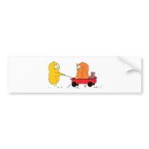Penguins Playing in a Wagon Bumper Sticker