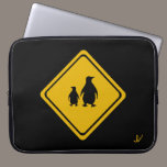 penguins road sign laptop sleeves