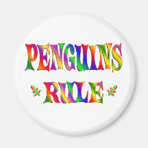 PENGUINS RULE FRIDGE MAGNETS