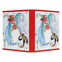 PENGUIN'S SERENADE ,red white blue black 3 Ring Binder