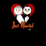 Penguins Wedding Heart Just Married