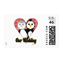 Penguins Wedding Lace Heart Our Wedding stamps