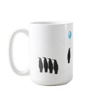 Penguins with balloon coffee mug mugs