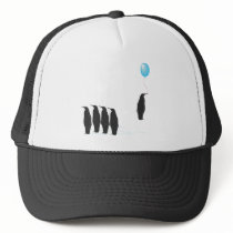 Penguins with balloon hat hats