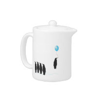 Penguins with balloon teapot teapots
