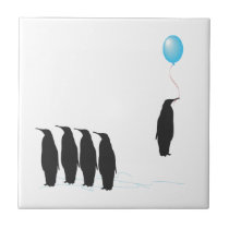 Penguins with balloon tile tiles