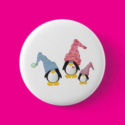 Penguins With Hats Pinback Button Zazzle_button Penguins With Hats Pinback Button Zazzle_button