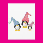 Penguins With Hats Post Card