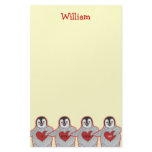 Penguins with Hearts "A Note From Me" Stationery Design