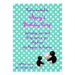 Penguins with ice cream birthday invitation