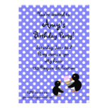 Penguins with ice cream on Violet polkadots invite