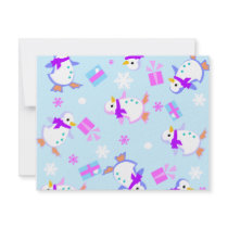penguins with presents invitations by margaret40 penguins with presents invitations