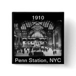 Penn Station NYC 1910 Magic Lantern Slide Pinback Buttons