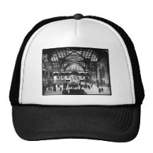 Penn Station NYC 1910 Magic Lantern Slide Hats