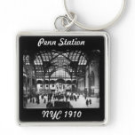 Penn Station NYC 1910 Magic Lantern Slide Key Chains