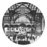 Penn Station NYC 1910 Magic Lantern Slide Round Sticker