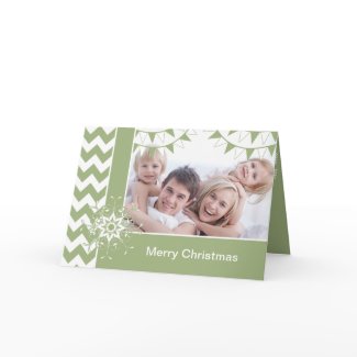 Pennant Chevron Pattern Chriatmas Card Your Photo card