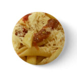 Penne pasta, tomatoes & cheese pinback button