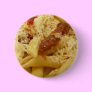 Penne pasta, tomatoes & cheese pinback button