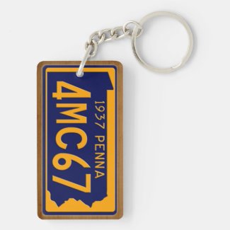 Pennsylvania 1937 Vintage License Plate Keychain
