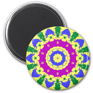 Pennsylvania Dutch Hex Sign Spring Green and Blue 2 Inch Round Magnet