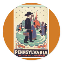 Pennsylvania Dutch Vintage Art Round Stickers