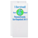 Pennsylvania, East Coast Earthquake of 2011 Personalized Rack Card