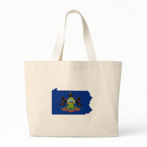 Pennsylvania Flag Map Canvas Bag