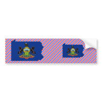 Pennsylvania Flag Map Bumper Sticker