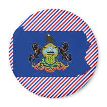Pennsylvania Flag Map Magnet