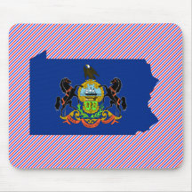 Pennsylvania Flag Map Mouse Pads