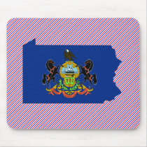 Pennsylvania Flag Map Mouse Pads