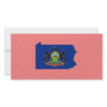 Pennsylvania Flag Map Custom Photo Card