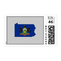 Pennsylvania Flag Map Postage