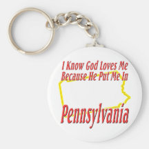 Pennsylvania - God Loves Me Keychains