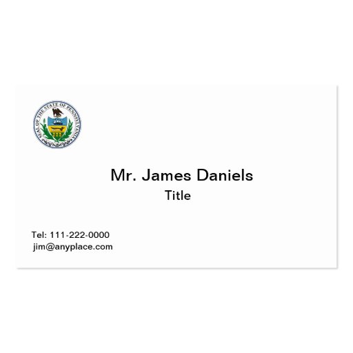 Pennsylvania Great Seal Business Card Templates (front side)