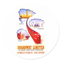 Pennsylvania Railroad Broadway Limited Streamliner stickers