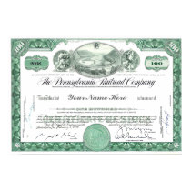 Pennsylvania Railroad CUSTOM Stock Certificate posters by stanrail Pennsylvania Railroad CUSTOM Stock Certificate posters
