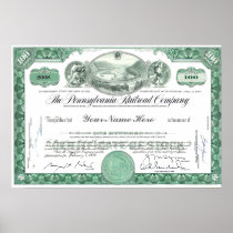 Pennsylvania Railroad CUSTOM Stock Certificate Print