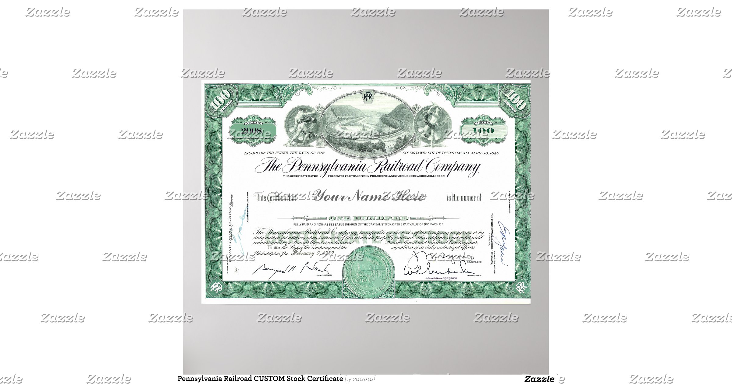 pennsylvania_railroad_custom_stock_certificate_poster