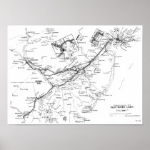 Pennsylvania Railroad Electrified Lines Map 1956 Print