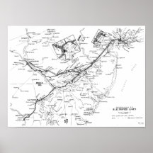 Pennsylvania Railroad Electrified Lines Map 1956 Print
