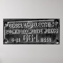 Pennsylvania Railroad GG-1 #4800 Builders Plate Posters
