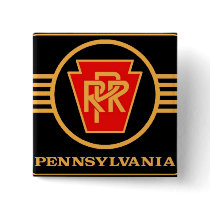 Pennsylvania Railroad Logo, Black & Gold buttons