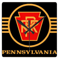 Pennsylvania Railroad Logo, Black & Gold Wall Clock at  Zazzle