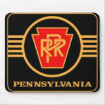 Pennsylvania Railroad Logo, Black & Gold Mouse Mat