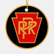Pennsylvania Railroad Logo, Black & Gold Christmas Ornaments