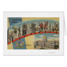 Pennsylvania (State Capital/Flower) 2 Greeting Cards