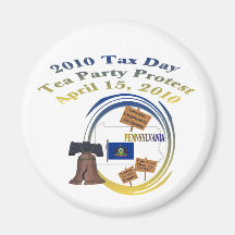 Pennsylvania Tax Day Tea Party Protest Fridge Magnets