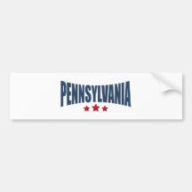 Pennsylvania Three Stars Design Bumper Stickers